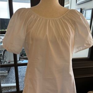 J Crew  White Puff Sleeve Women's Top